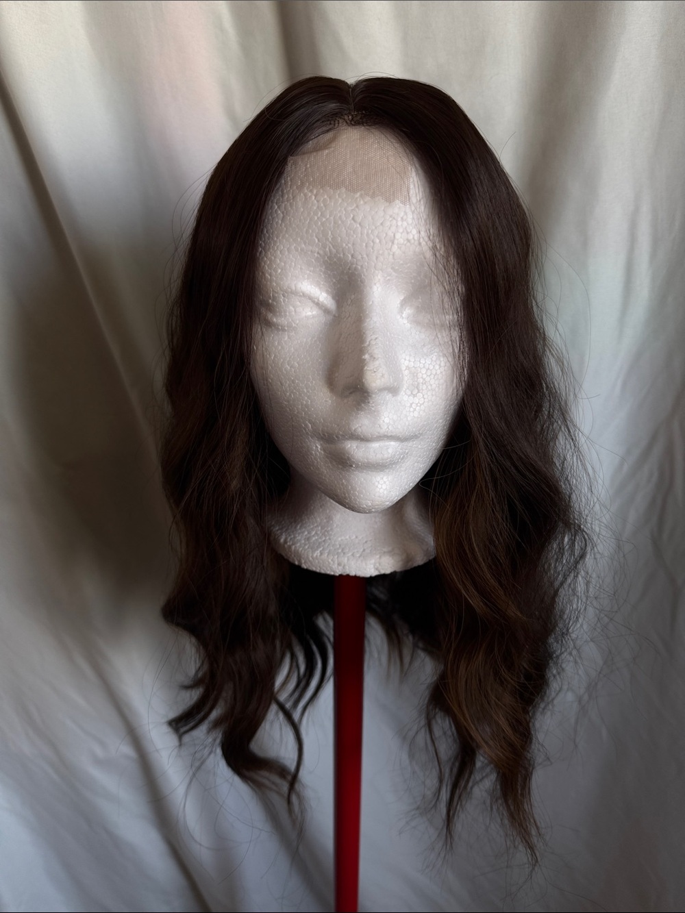 Center Part Wavy Brown Women's Wig – Natural-Look Brown